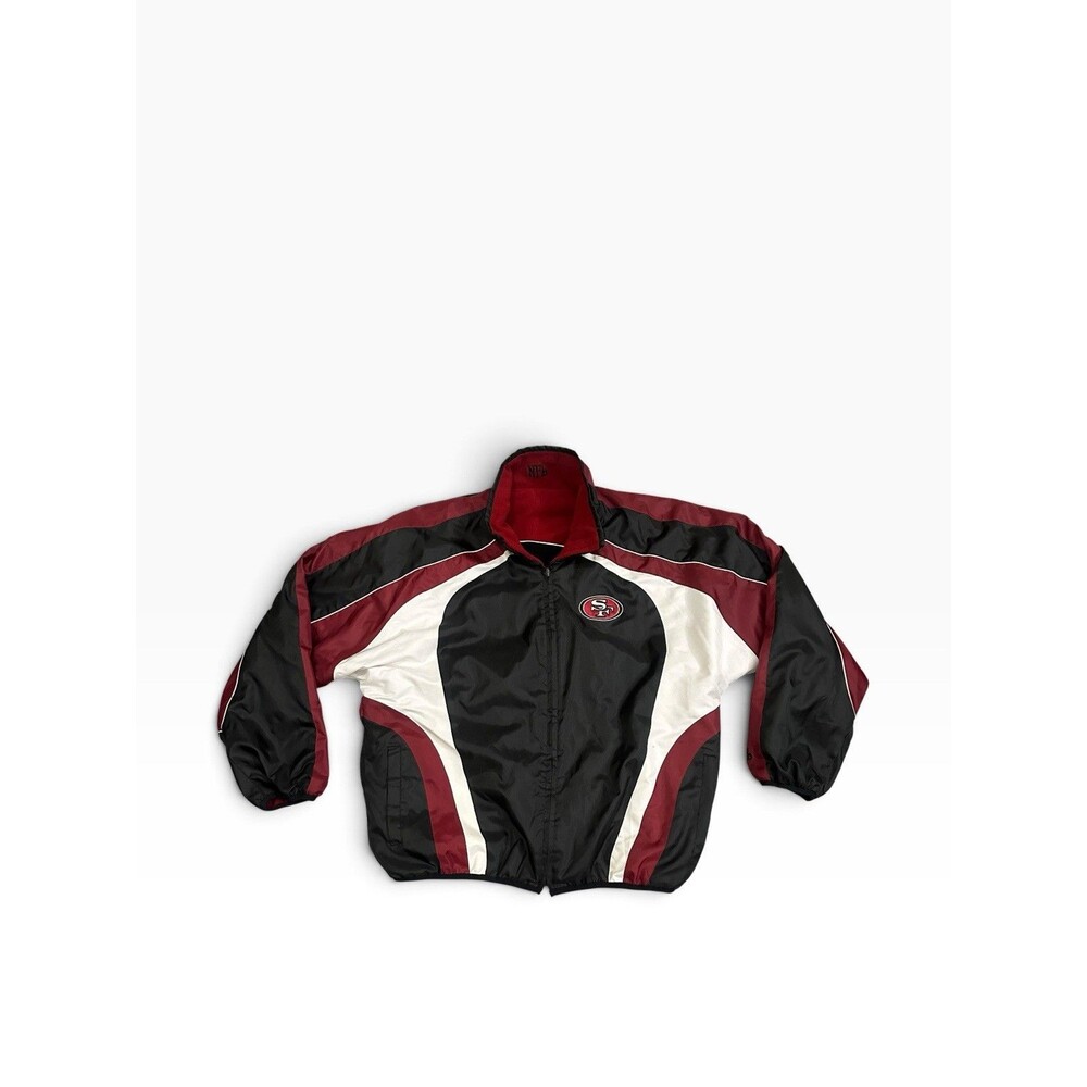 San Francisco 49ers NFL Colorblock Bomber Jacket Men’s M Reversible Fleece EUC